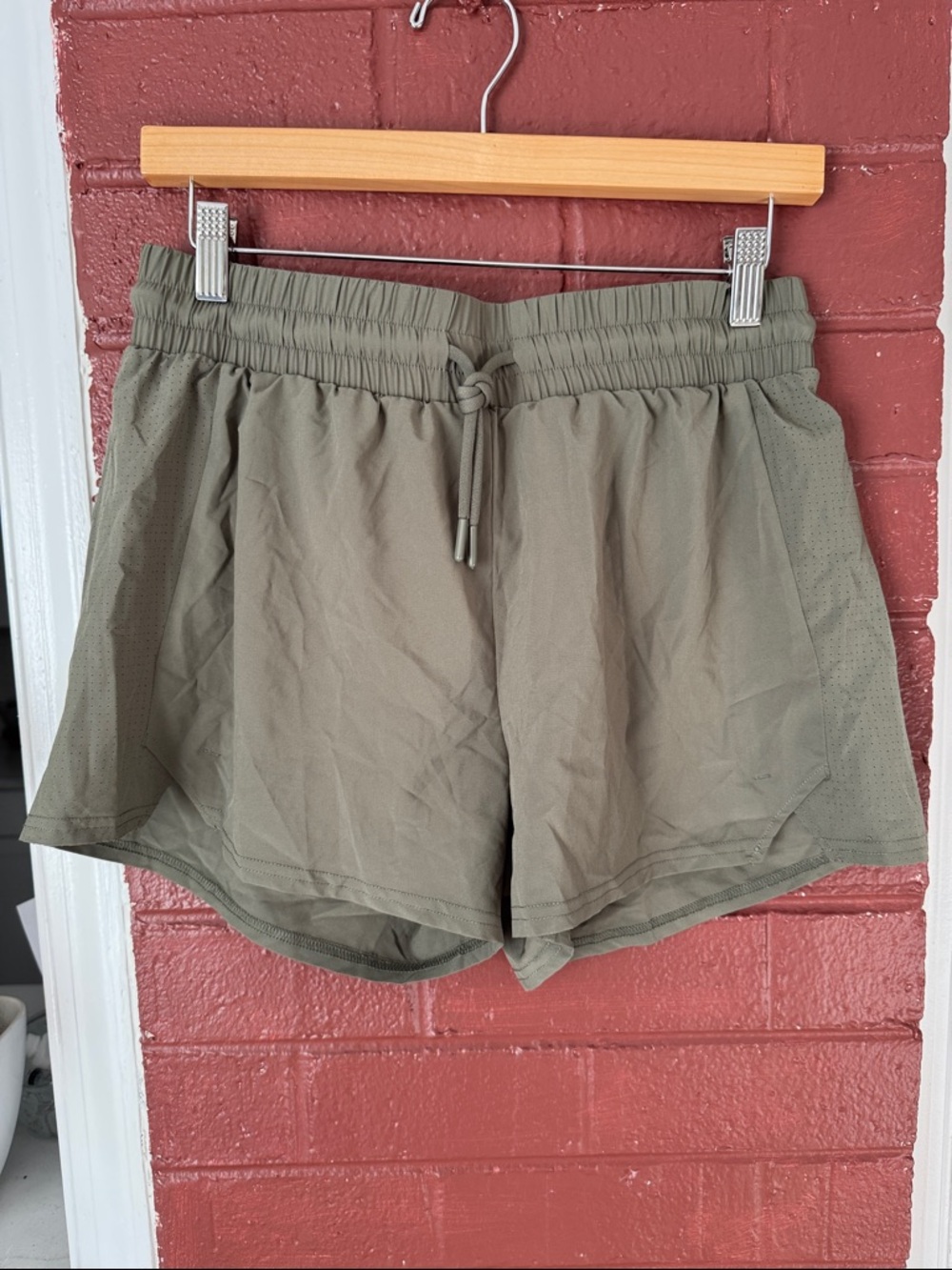 Mondetta Olive Green Athletic Drawstring Shorts